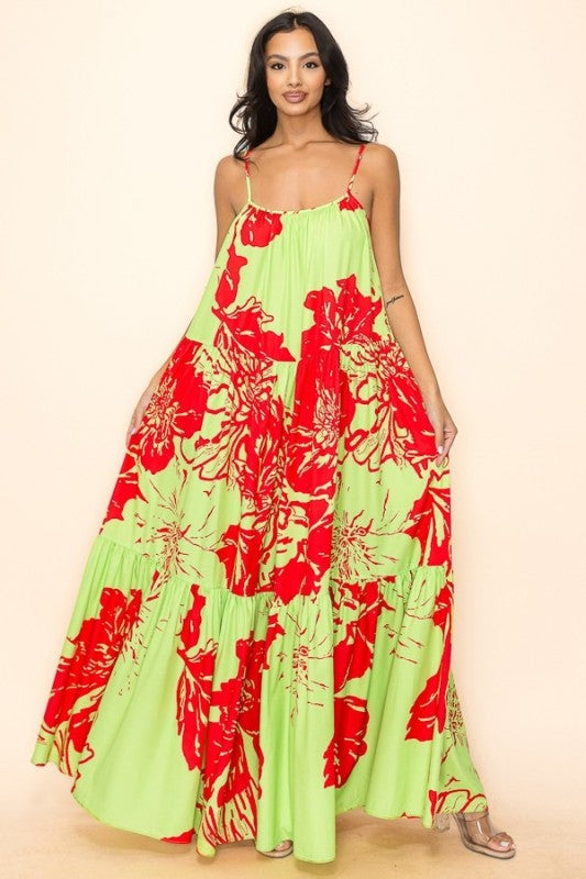 Great Expectations Strap Flare Maxi Dress
