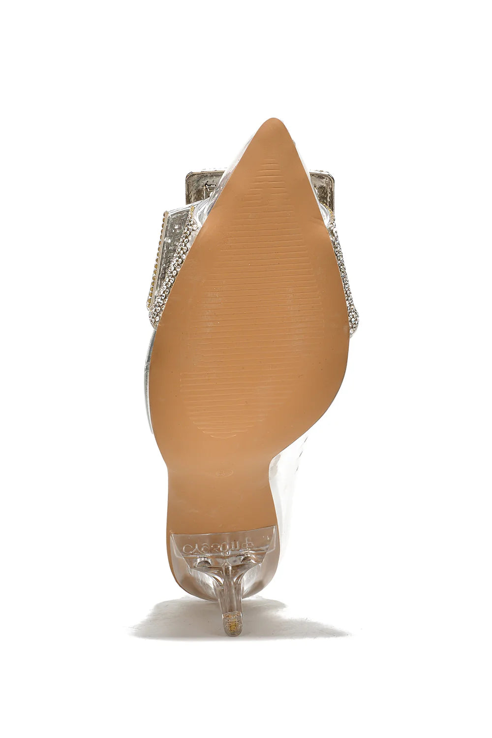 Cinderella Shimmer Buckle Clear Heels