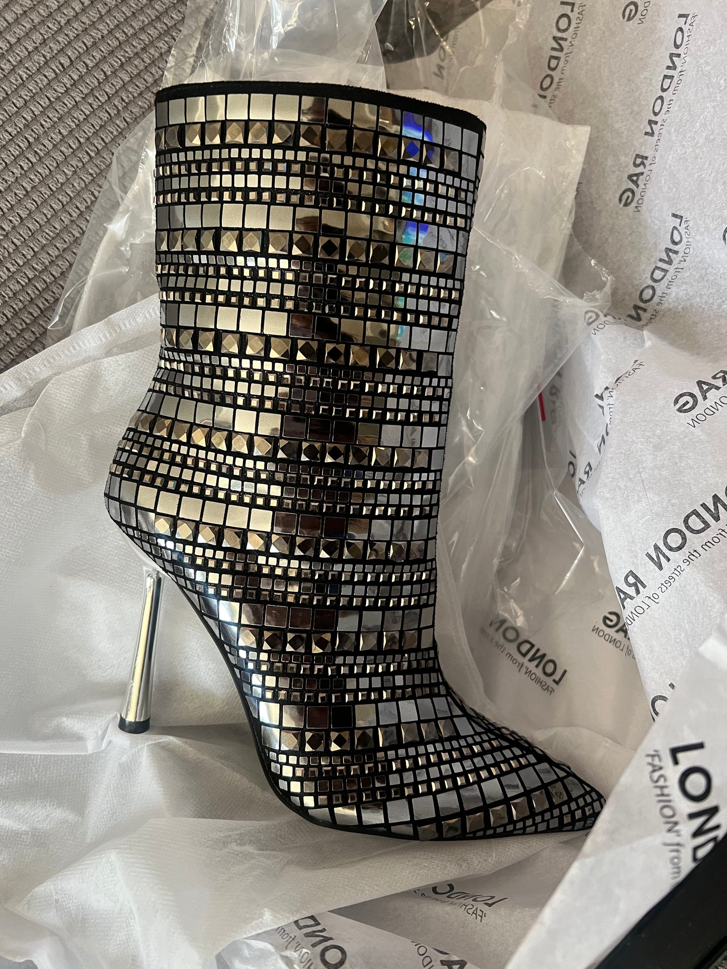 NYE Me Mirror Heel Boots