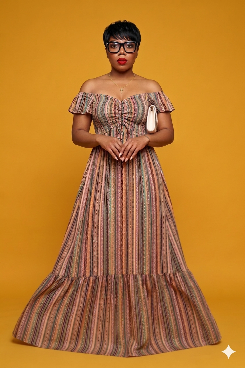 Summer Skies Off The Shoulder Maxi Dress