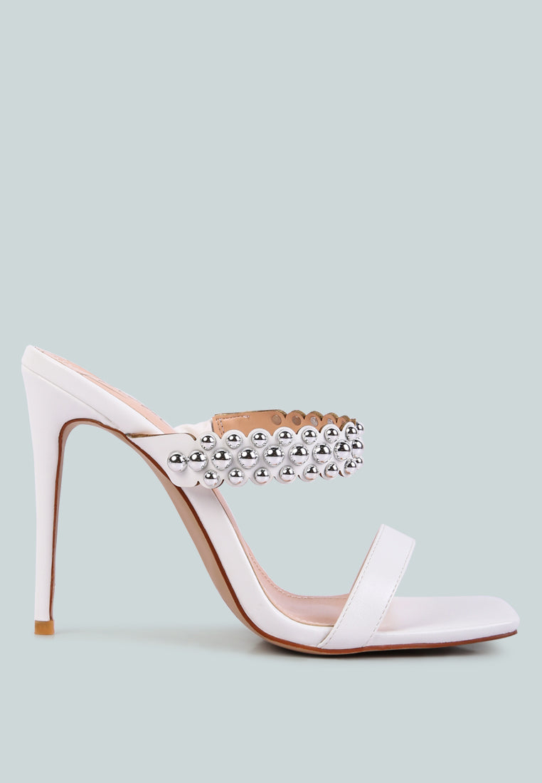 Bandy Stiletto Heel Metal Stud Sandals