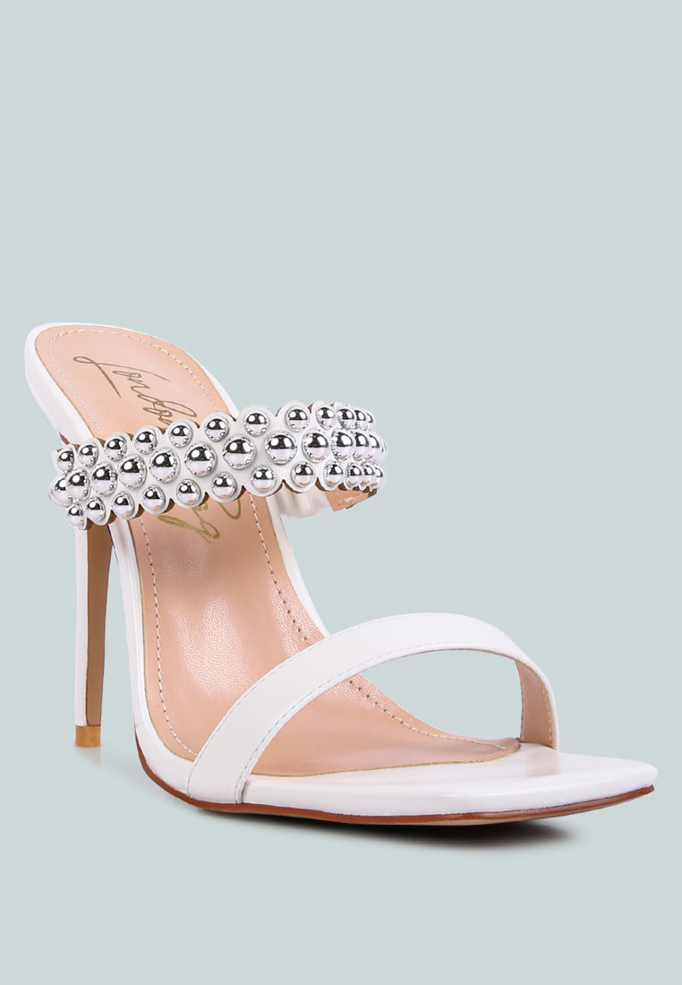 Bandy Stiletto Heel Metal Stud Sandals