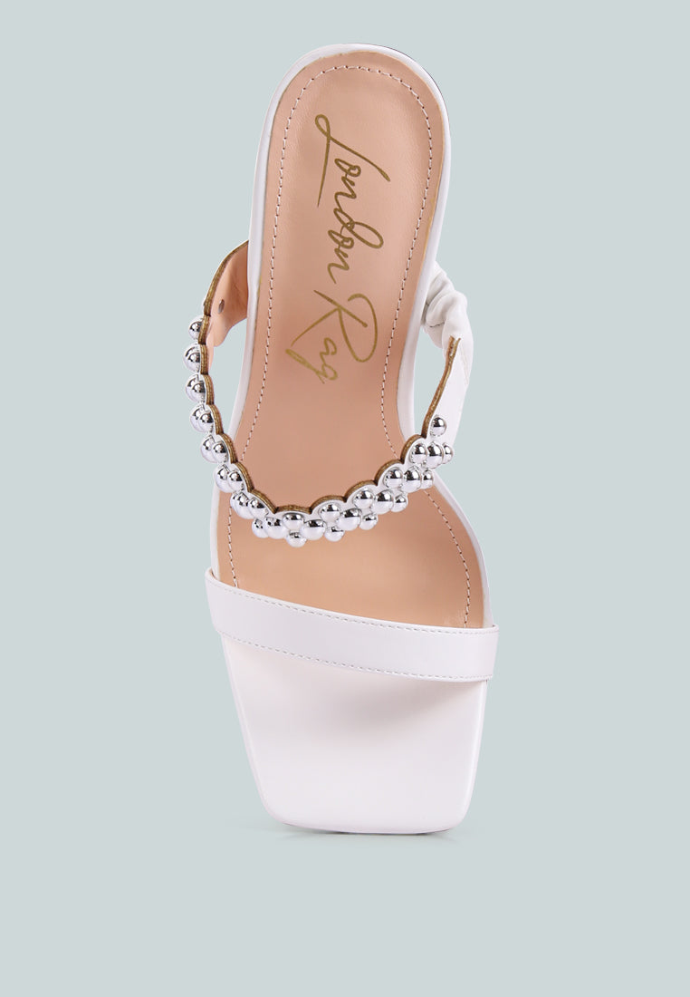 Bandy Stiletto Heel Metal Stud Sandals