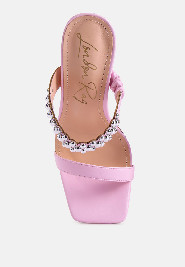 Bandy Stiletto Heel Metal Stud Sandals