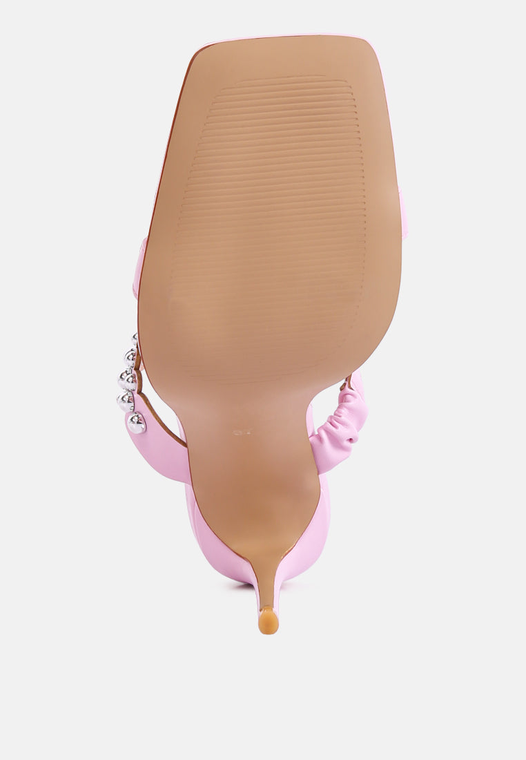 Bandy Stiletto Heel Metal Stud Sandals