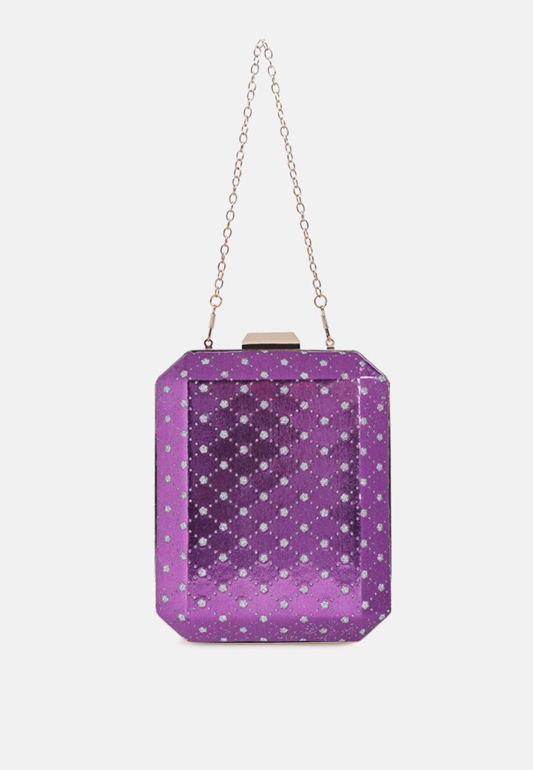 Metallic Cut Out Clutch Bag