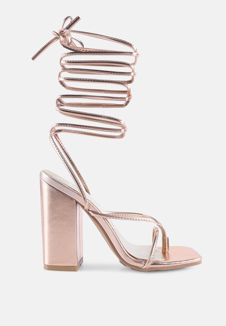 Savage Lace Up High Heel Sandals