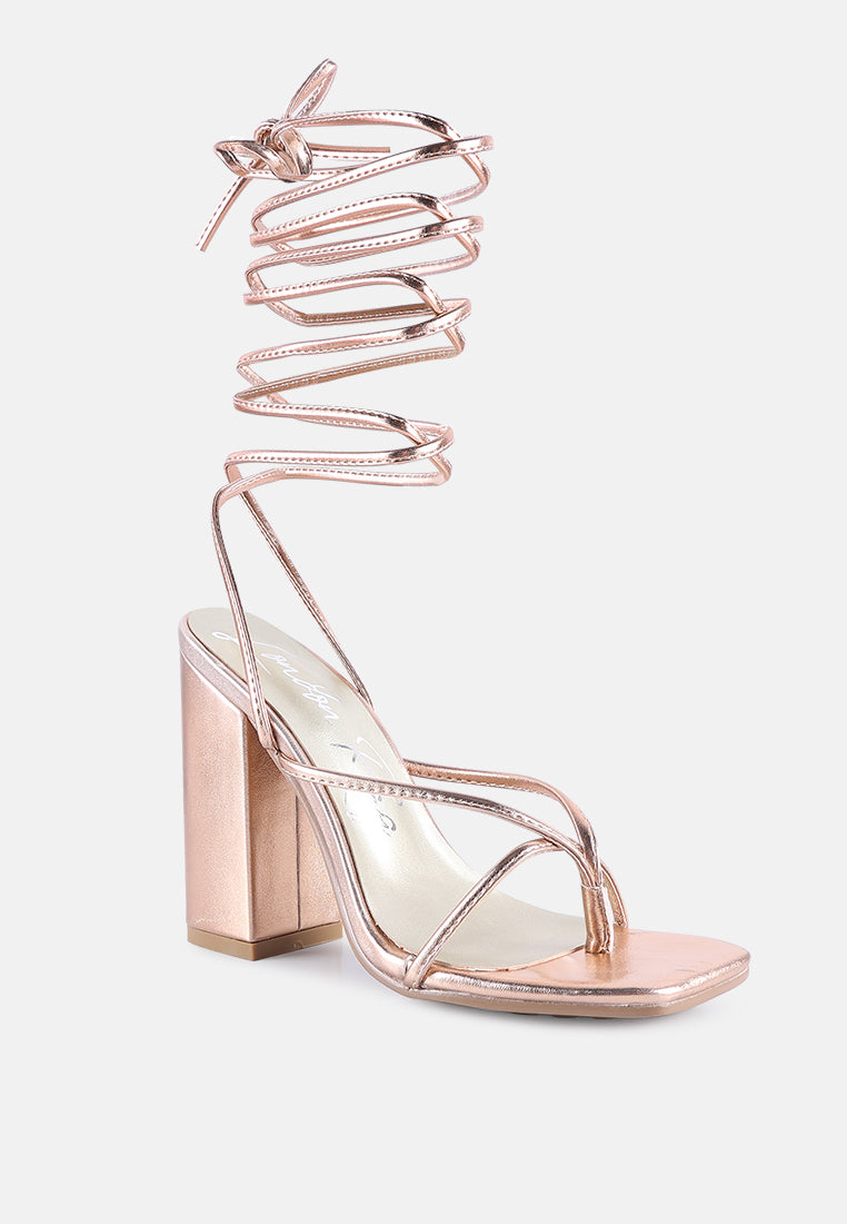 Savage Lace Up High Heel Sandals