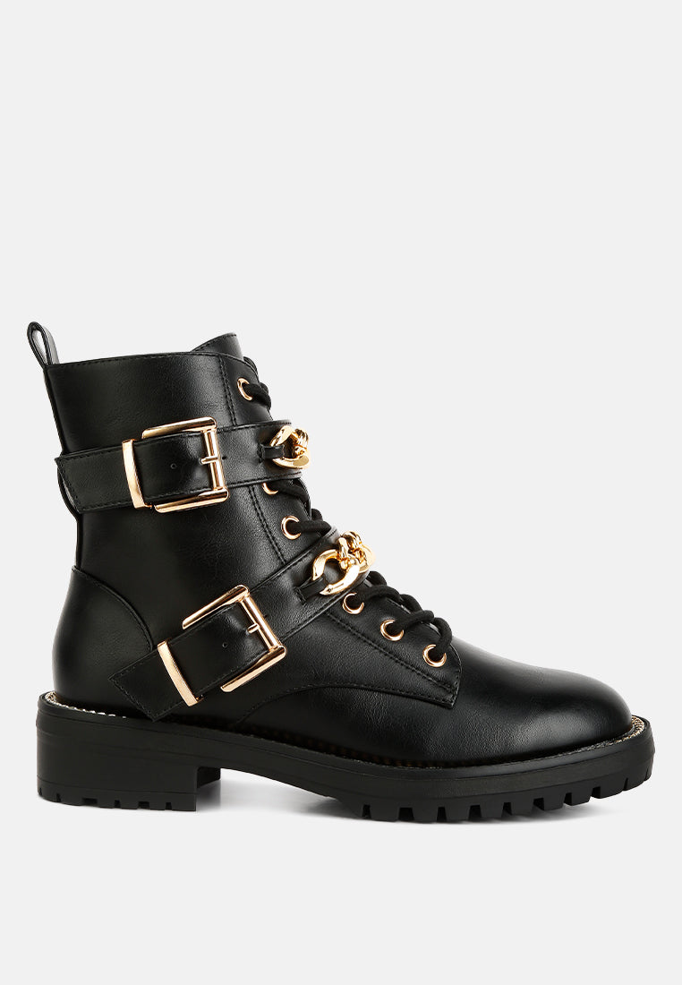 Chain Gang Embellished Biker Boots