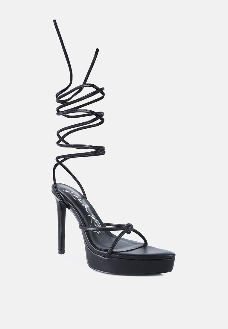 "Wrapped Up, Tied Up" High Heel Lace Up Heels