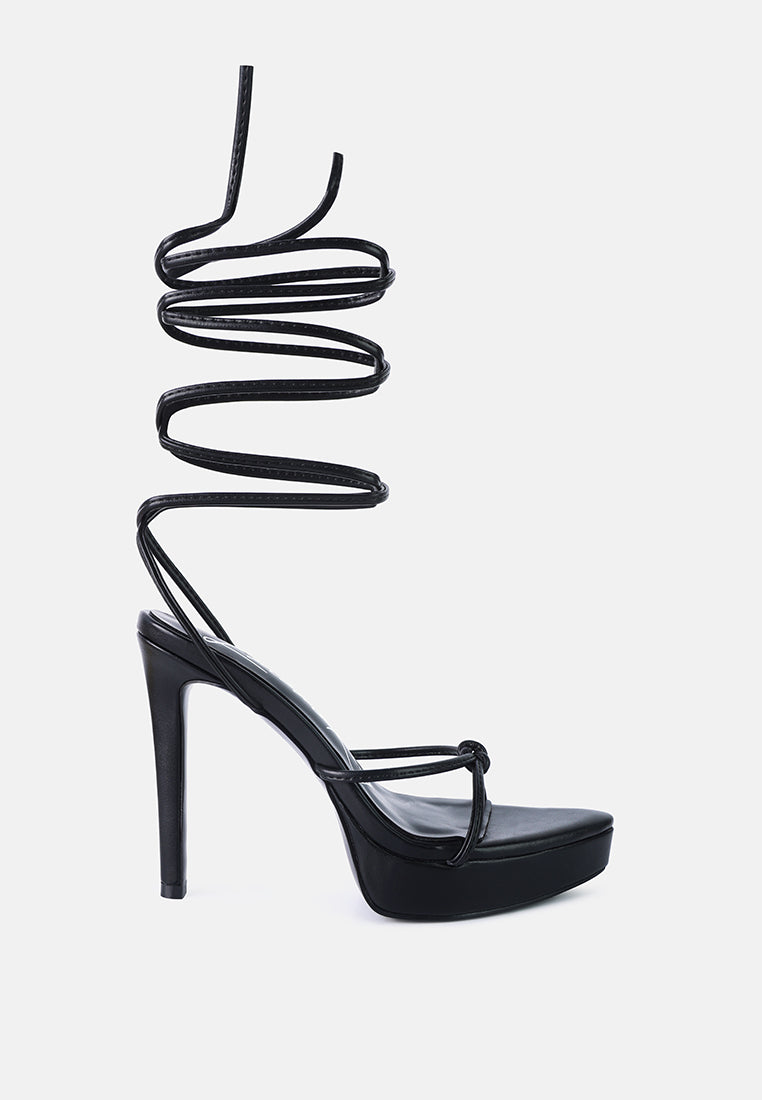"Wrapped Up, Tied Up" High Heel Lace Up Heels