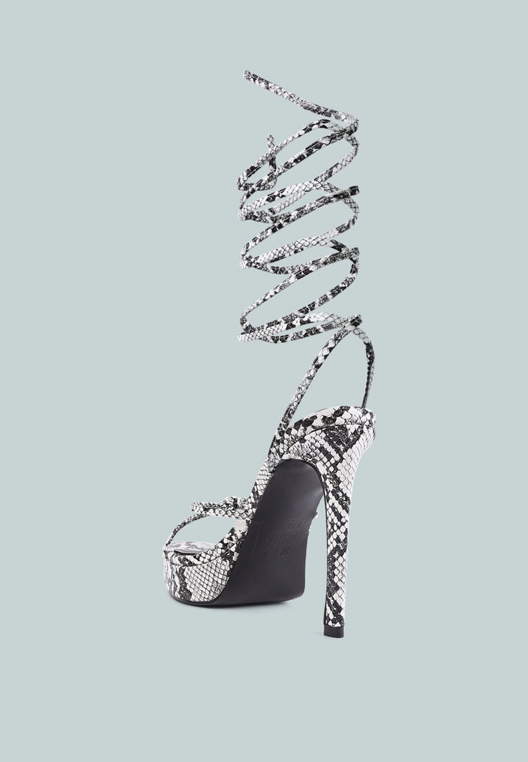 "Wrapped Up, Tied Up" High Heel Lace Up Heels