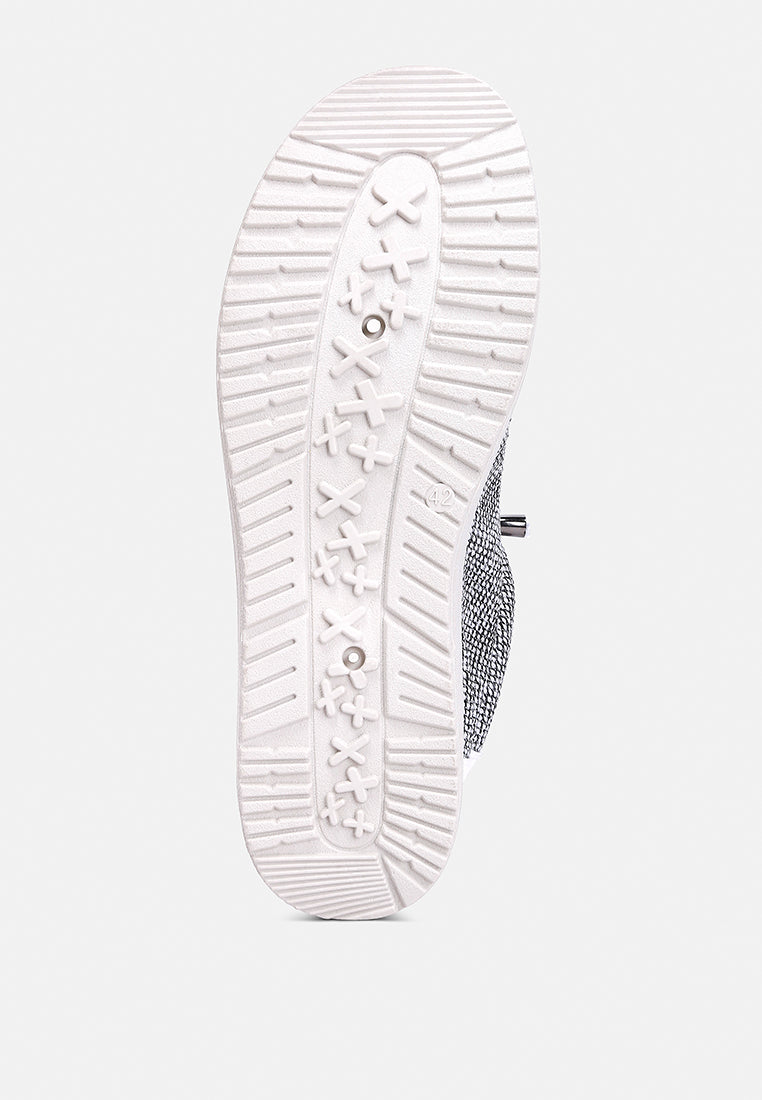 Drawstring Lace Flatform Heel Shoes