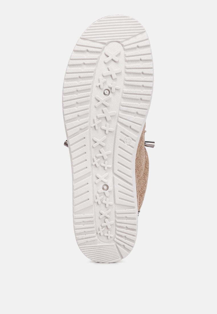 Drawstring Lace Flatform Heel Shoes