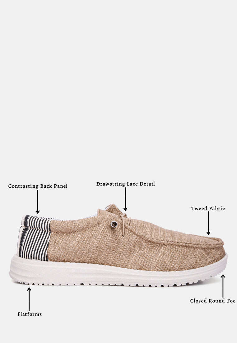 Drawstring Lace Flatform Heel Shoes