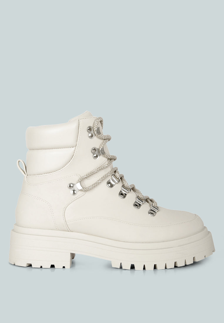 Goliath Lace Up Chunky Biker Boots
