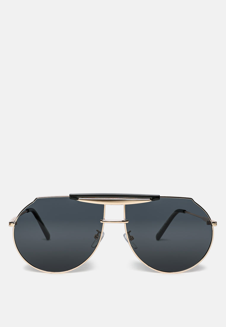 Half Oval Double Bridge Sunglasses