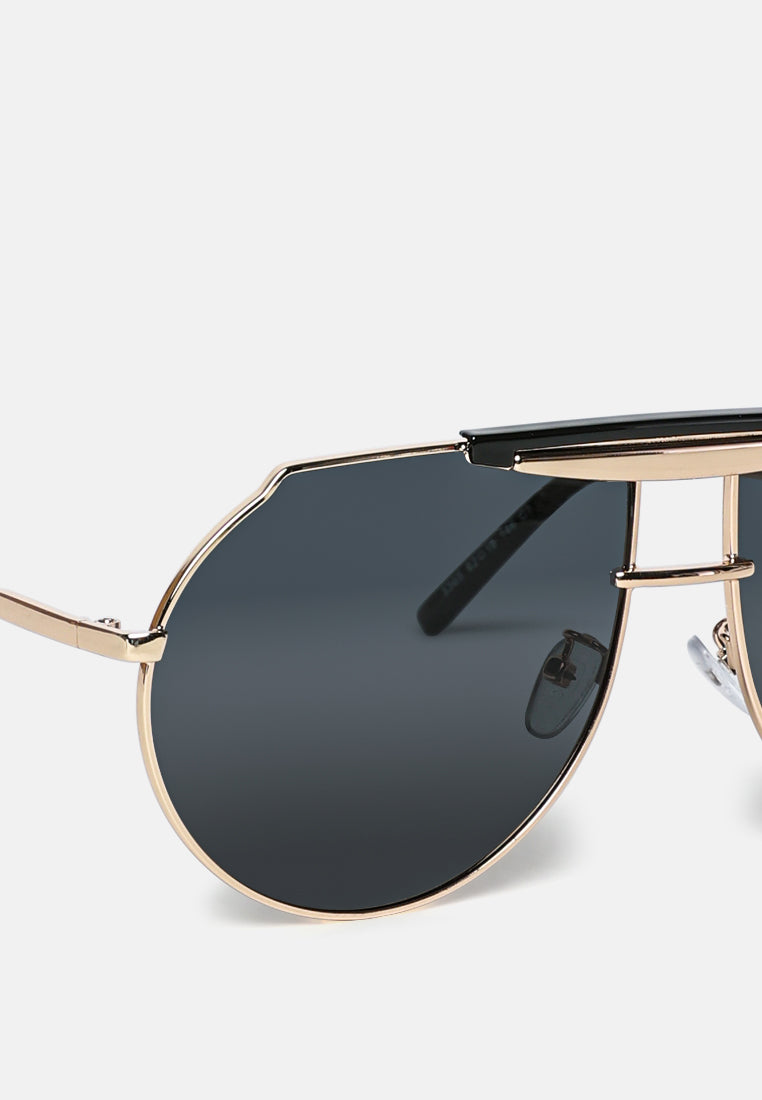Half Oval Double Bridge Sunglasses