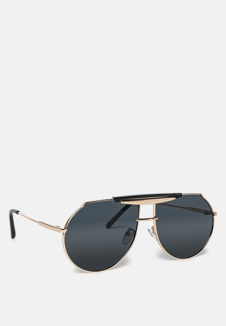 Half Oval Double Bridge Sunglasses