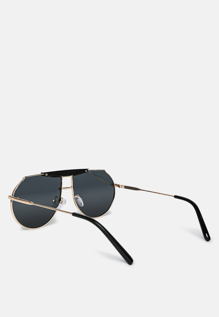 Half Oval Double Bridge Sunglasses
