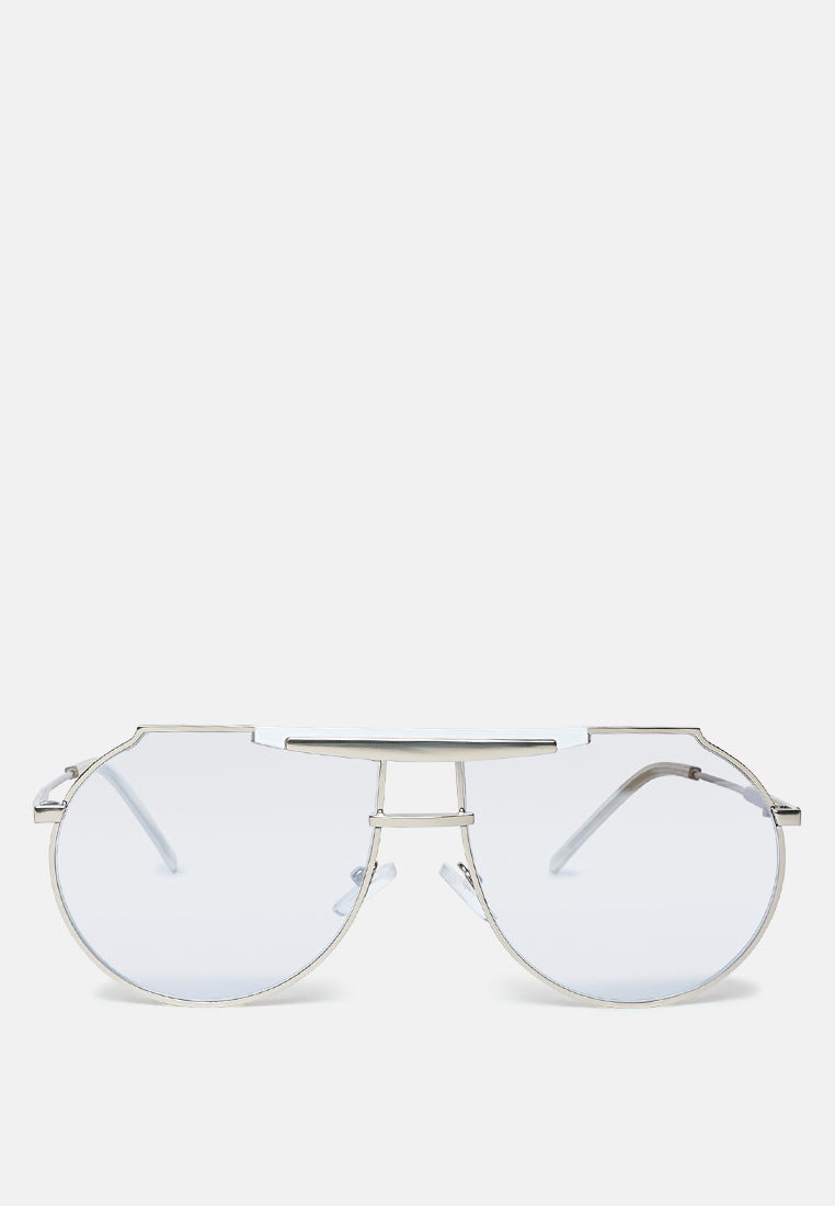 Half Oval Double Bridge Sunglasses