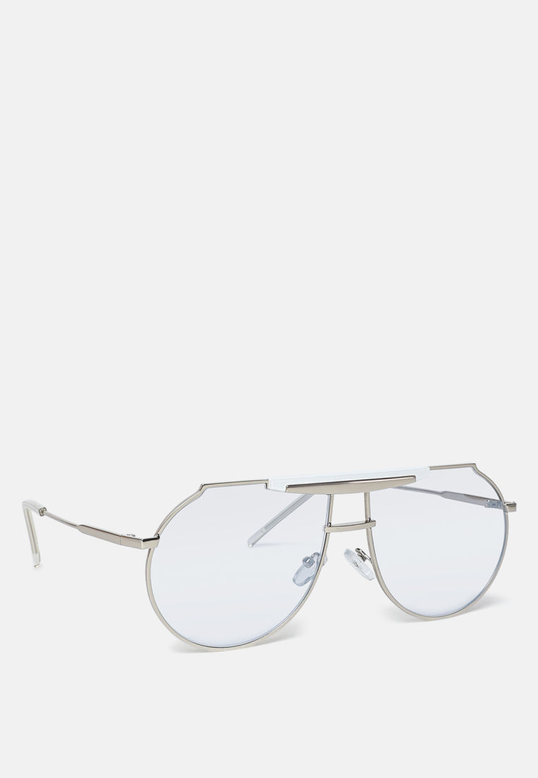 Half Oval Double Bridge Sunglasses