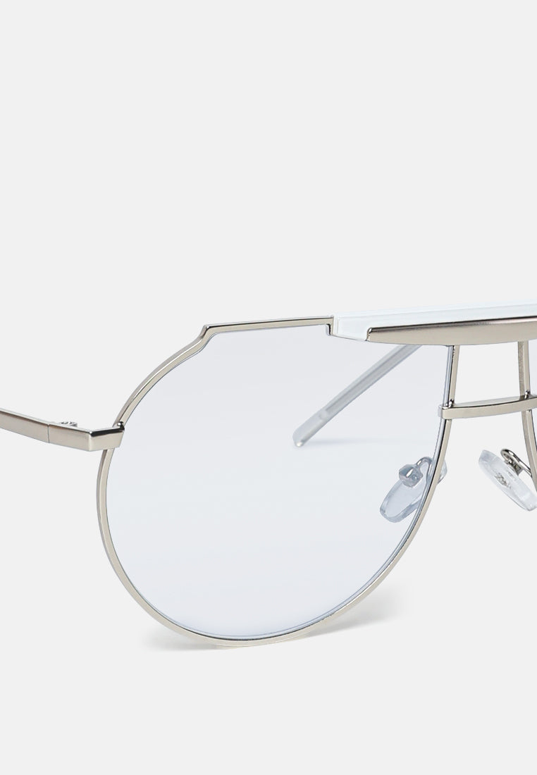 Half Oval Double Bridge Sunglasses
