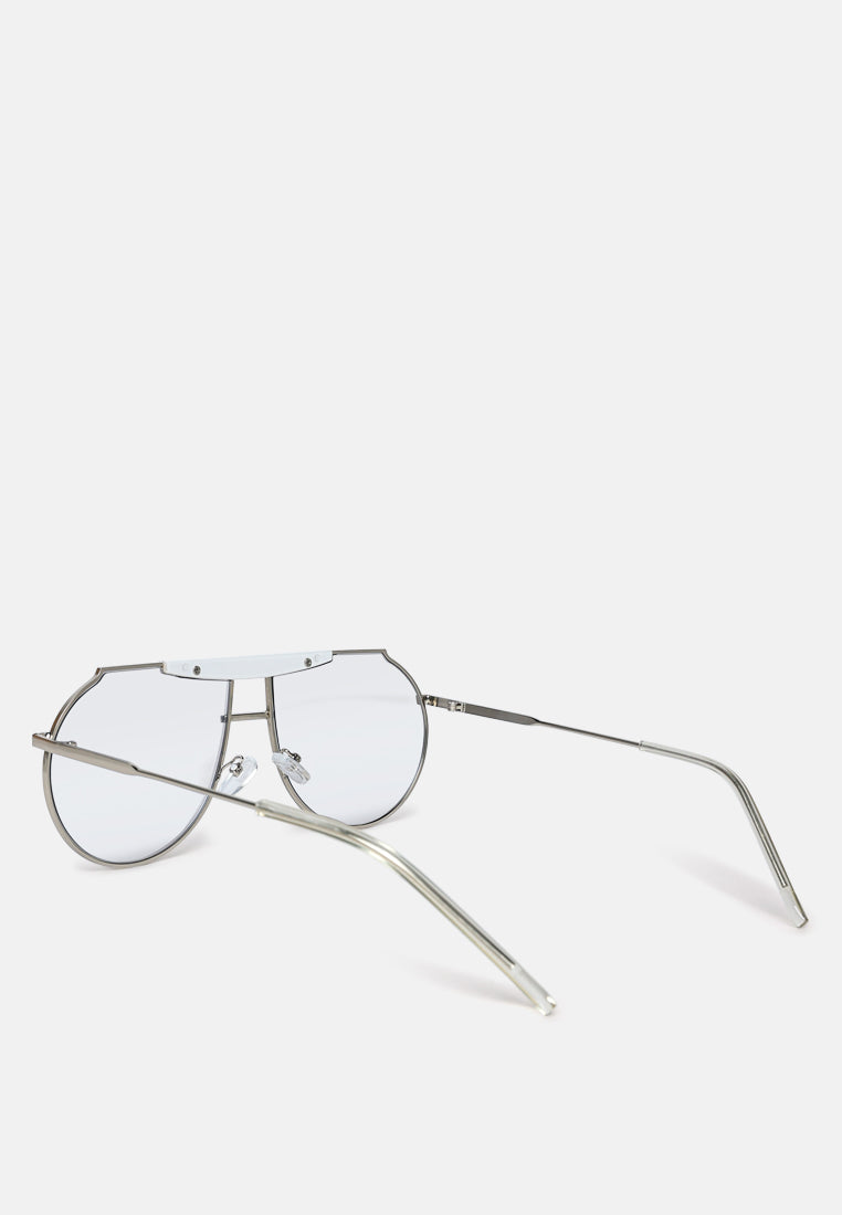 Half Oval Double Bridge Sunglasses