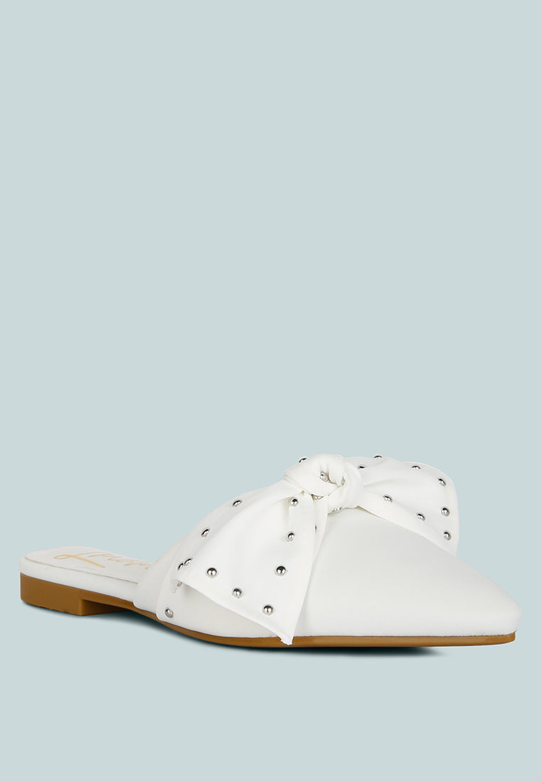 Makeover Studded Bow Flat Mules