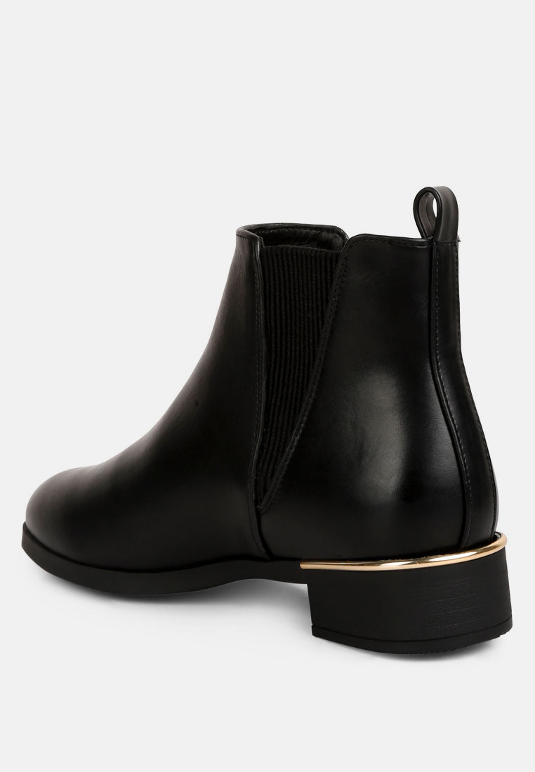 Amara Metallic Sling Detail Chelsea Boots By RUW