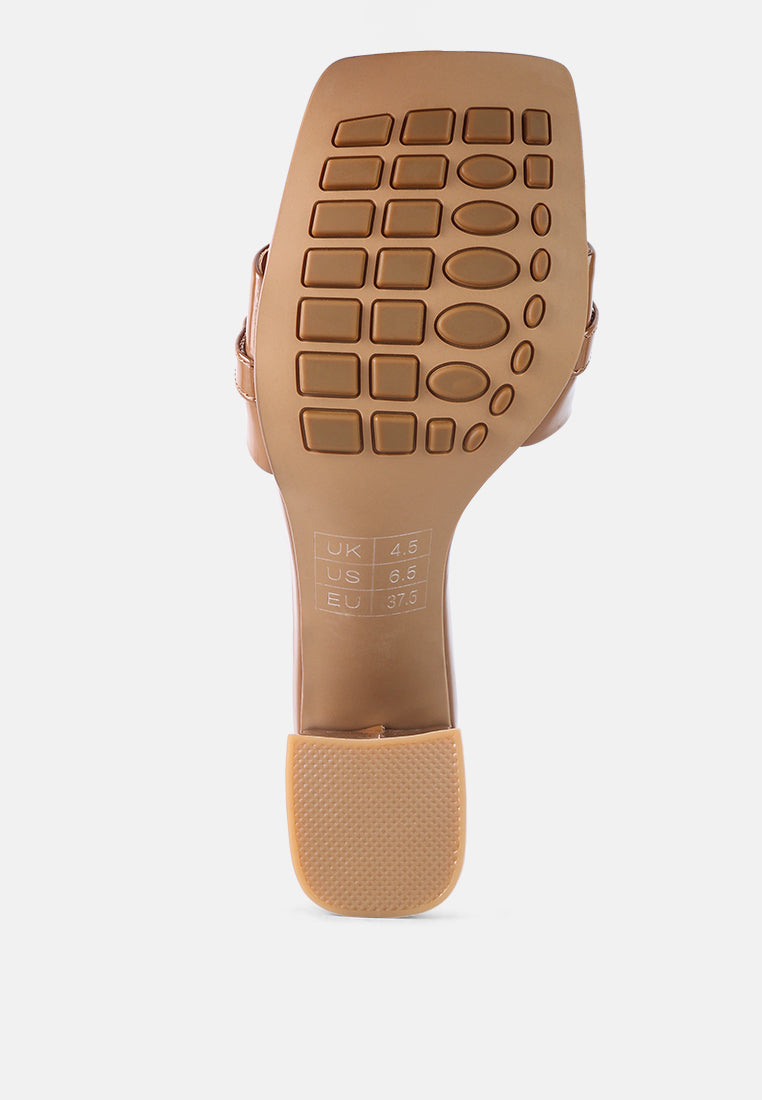 Don't Play Block Heel Sandal With Metal Chain Detail