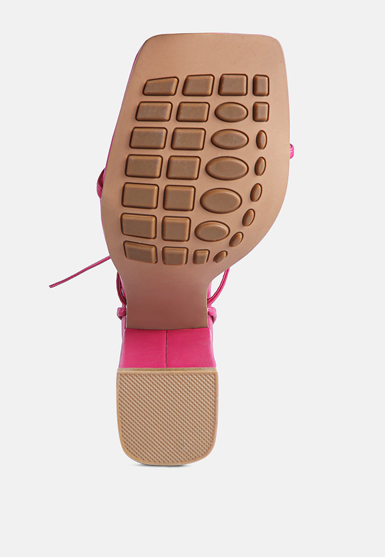 So Excited! Lace Up Block Heel Sandals