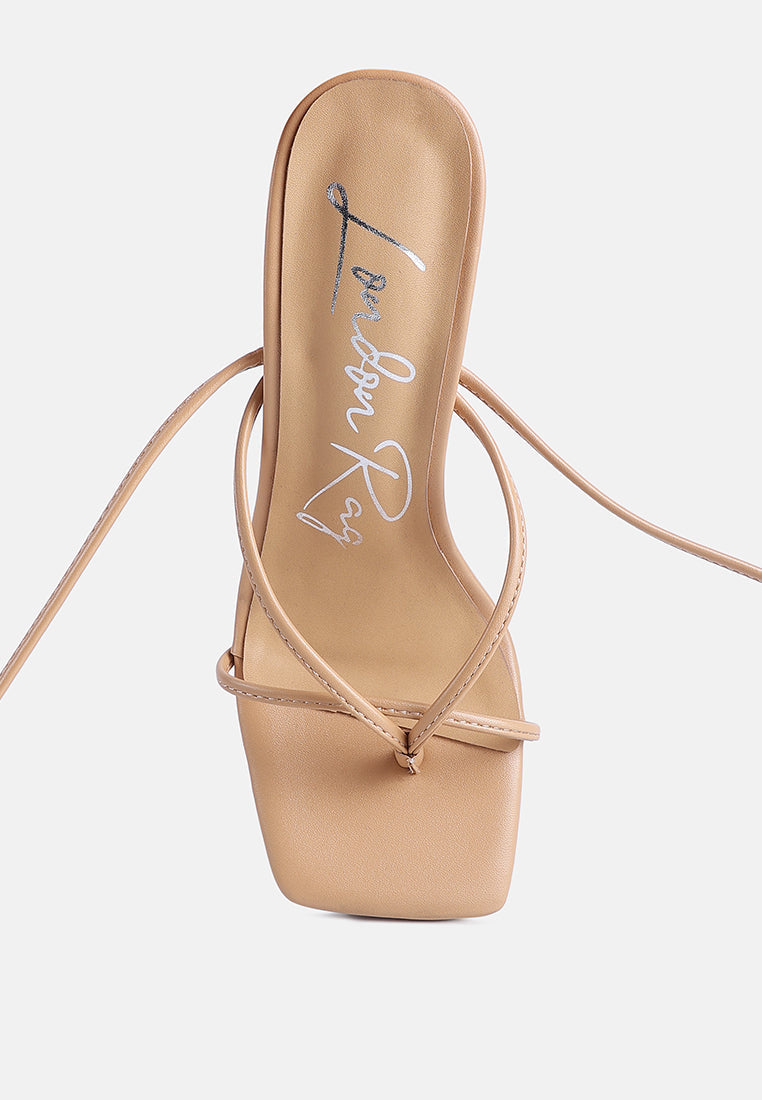 So Excited! Lace Up Block Heel Sandals