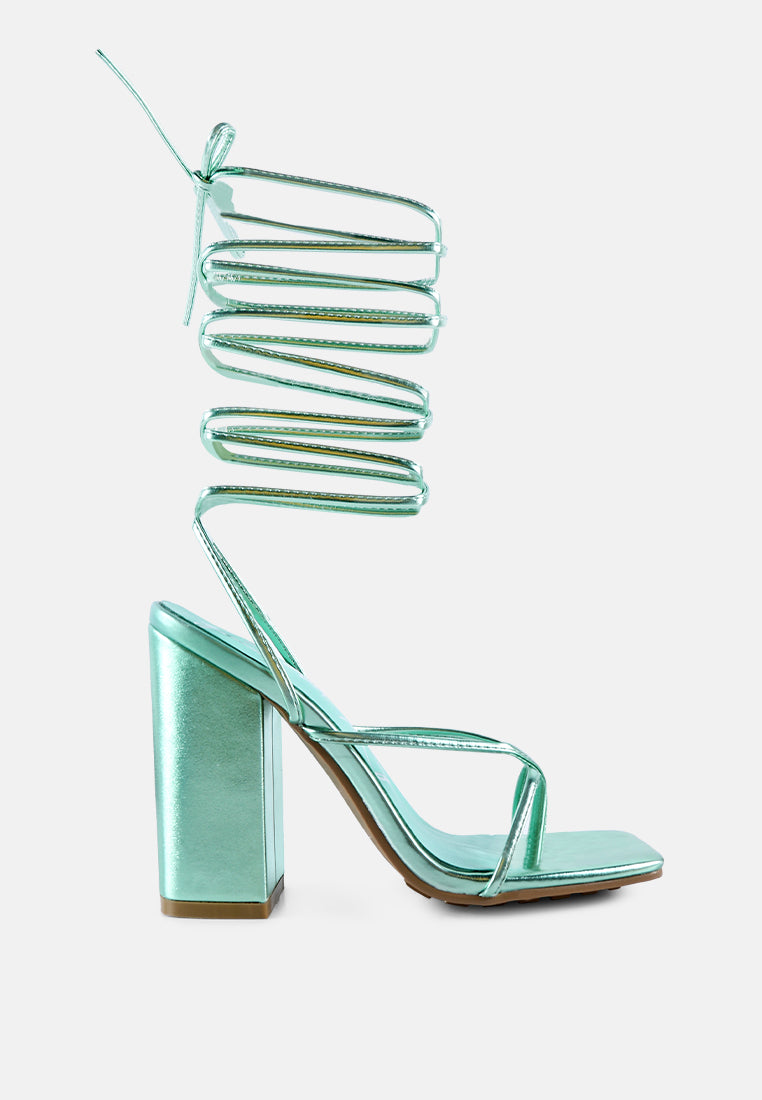 Savage Lace Up High Heel Sandals