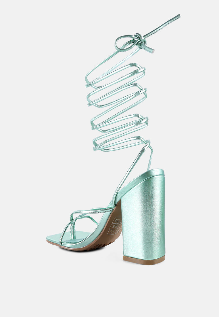 Savage Lace Up High Heel Sandals