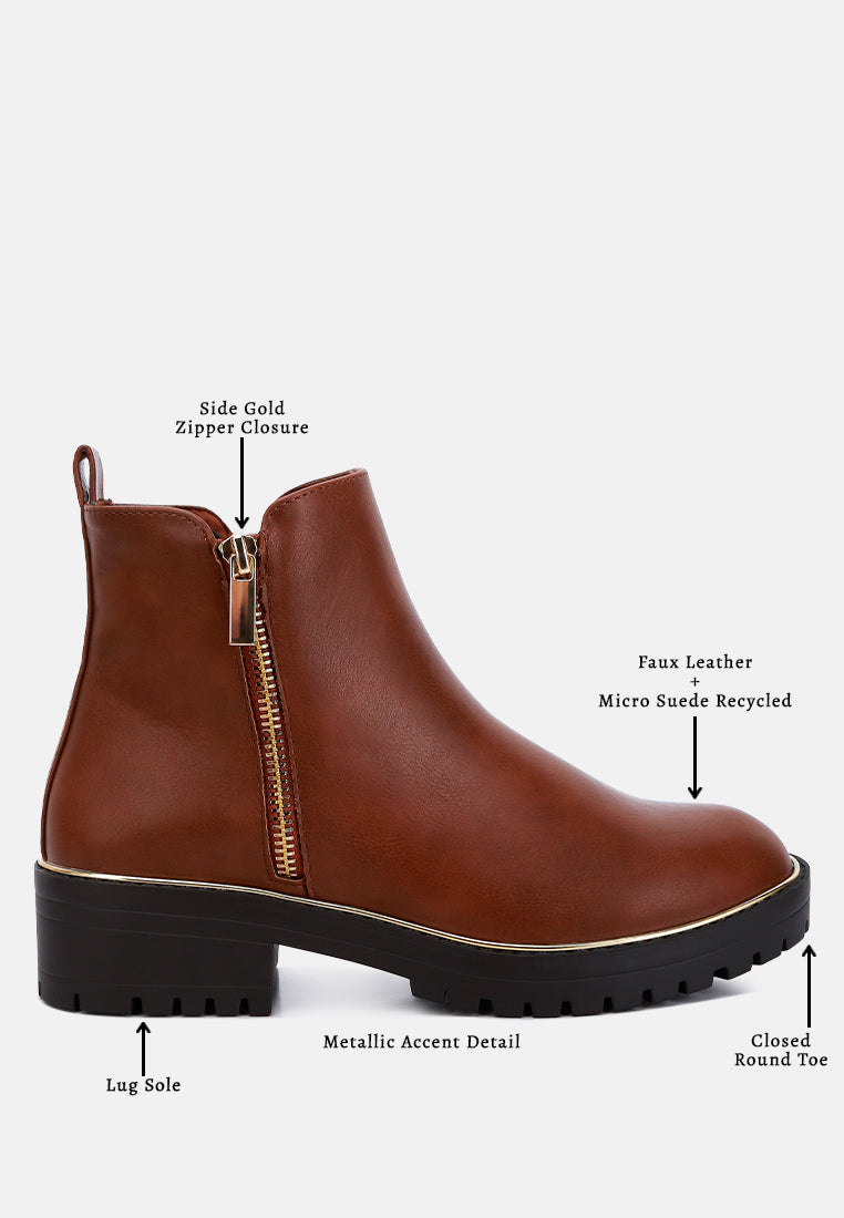 Thorin Metallic Frame Block Heel Boots