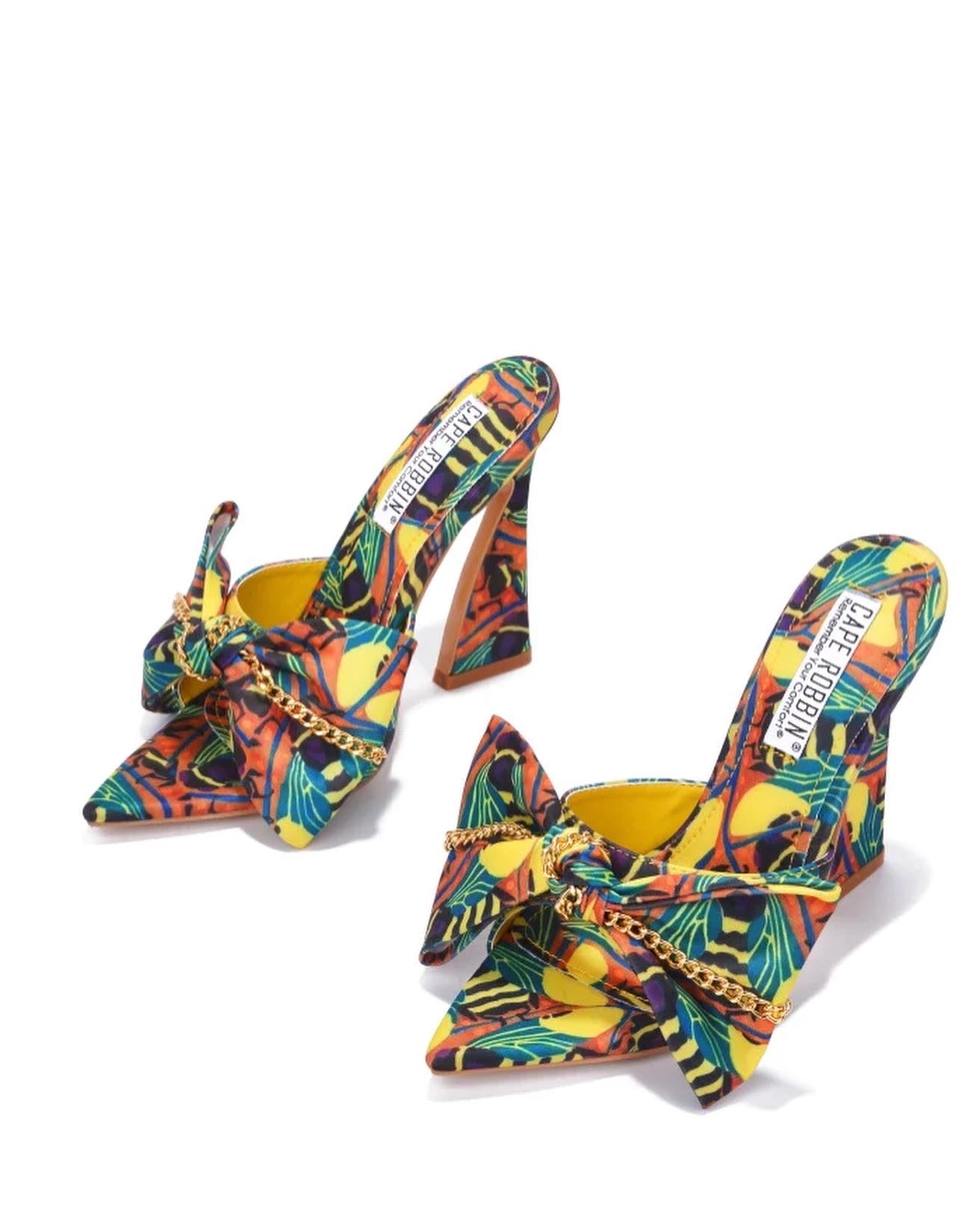 Zamuunda African Print Slide-In Heel Mule