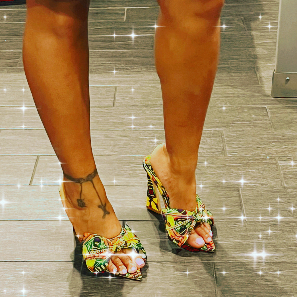 Zamuunda African Print Slide-In Heel Mule
