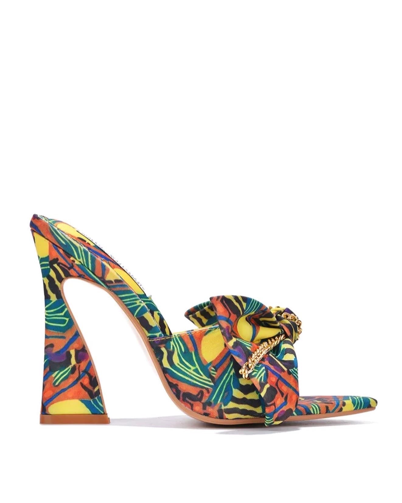 Zamuunda African Print Slide-In Heel Mule