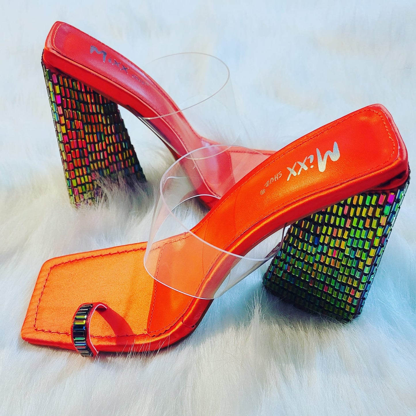 Crown Jeweled Mule Heels