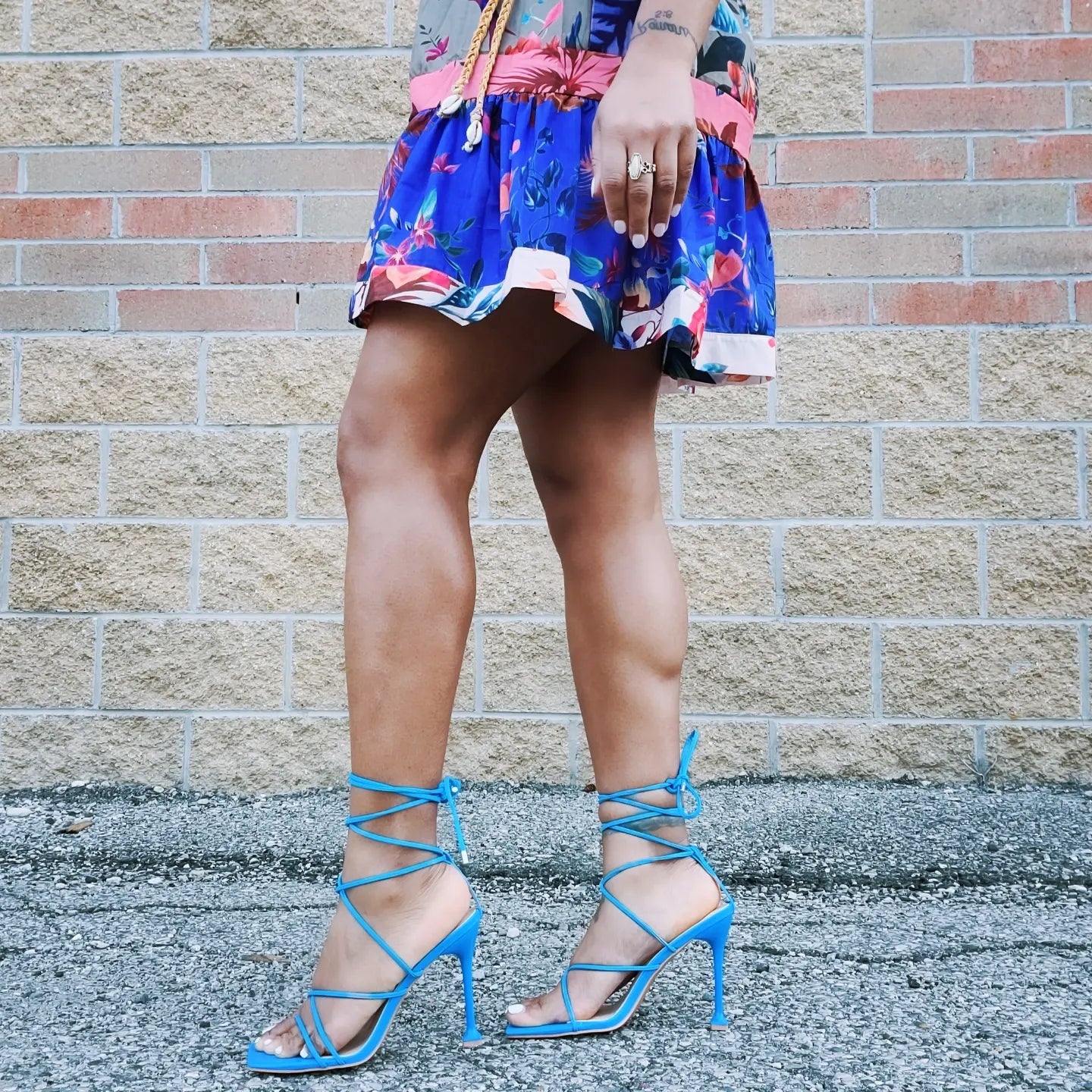 Missy Blue Strappy Heel