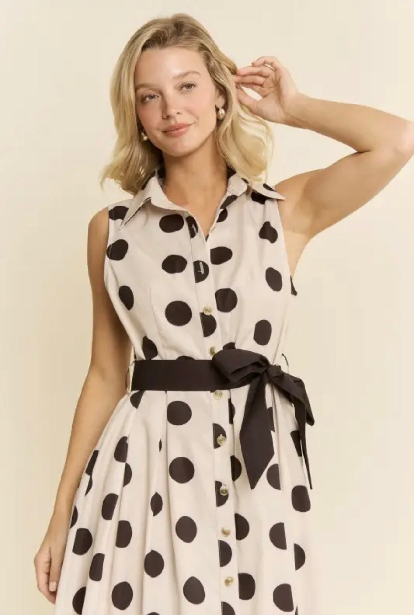 Good Things PolkaDot Button-Up Maxi Dress