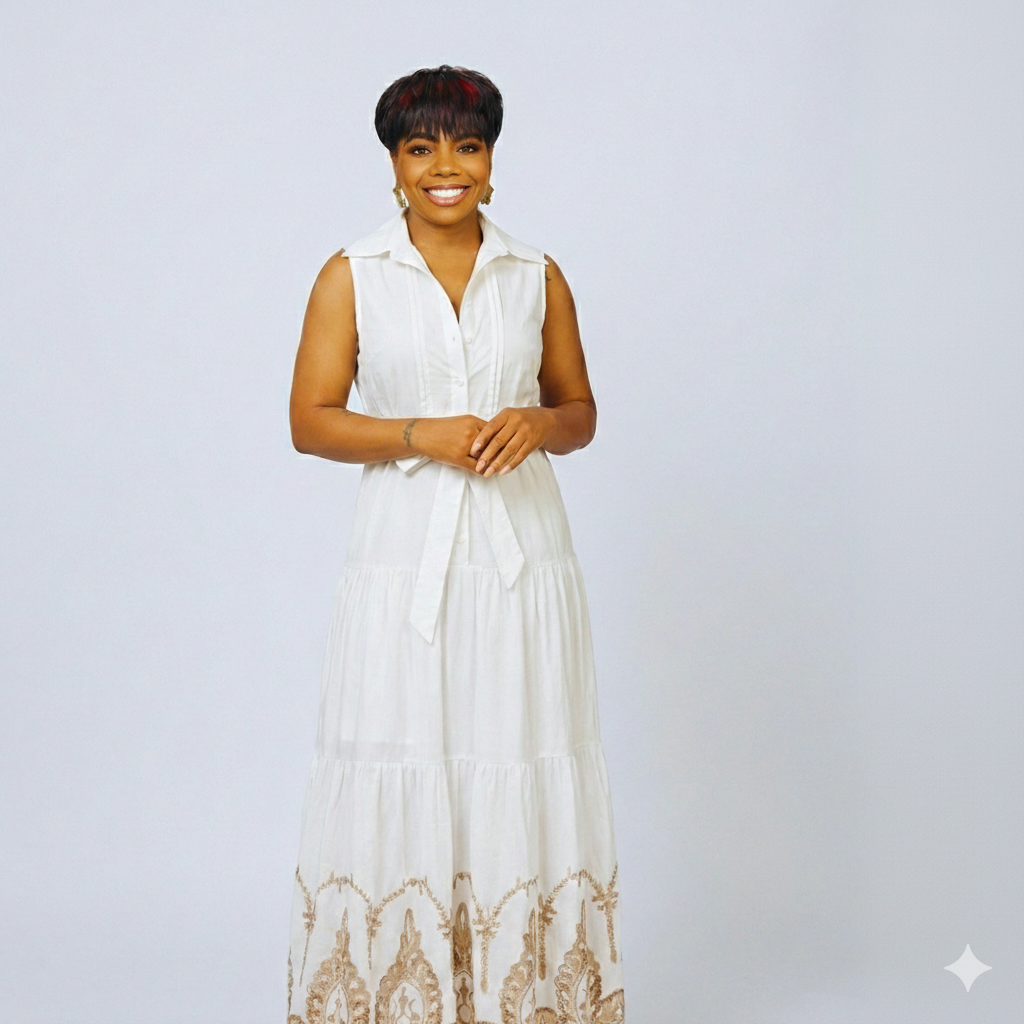 Golden Chapter Sleeveless Maxi Dress