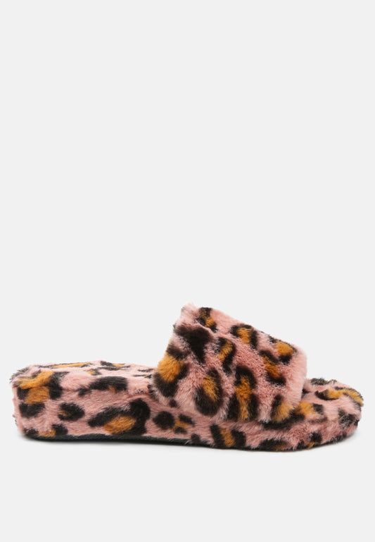 All Day Indoor Fur Flats In Leopard