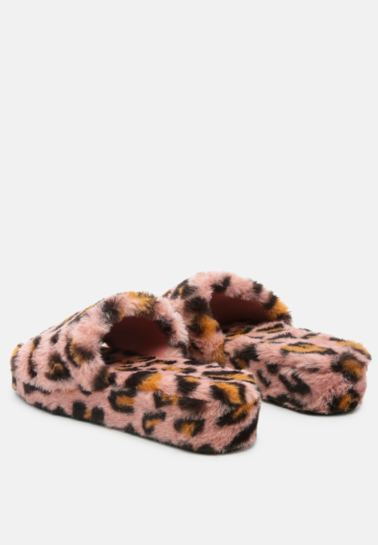All Day Indoor Fur Flats In Leopard