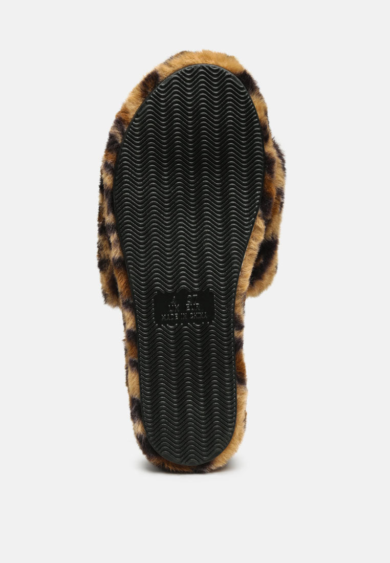 All Day Indoor Fur Flats In Leopard