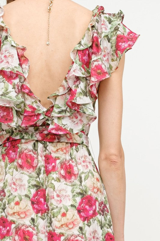 Dainty Rose Ruffle Dress