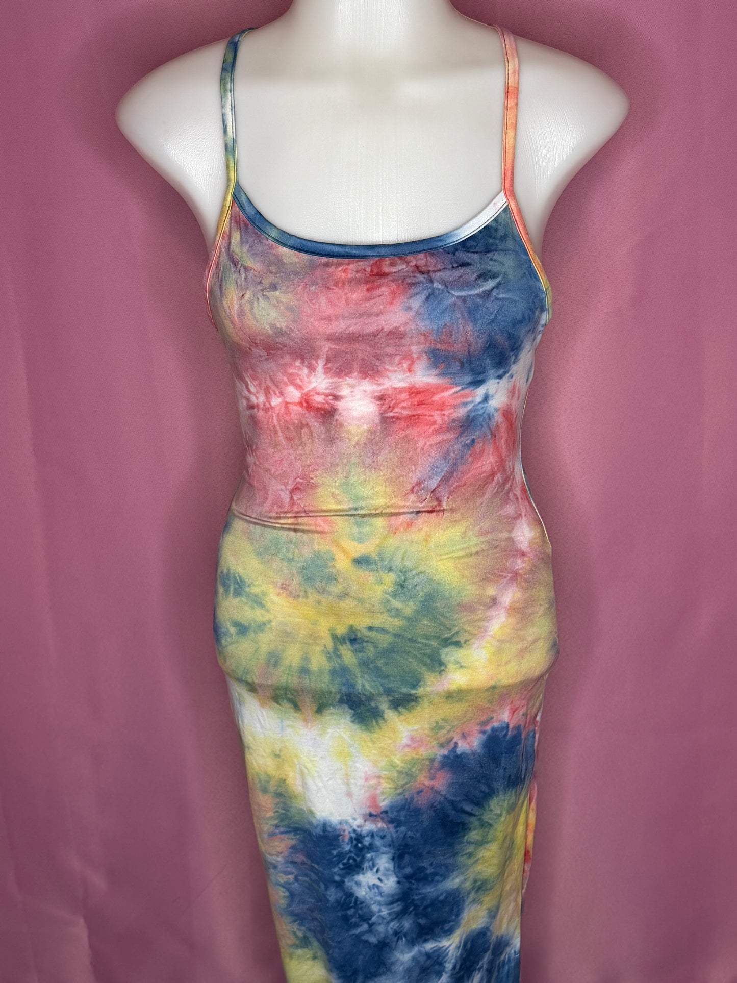 Rainbow Tie Dye Maxi Dress