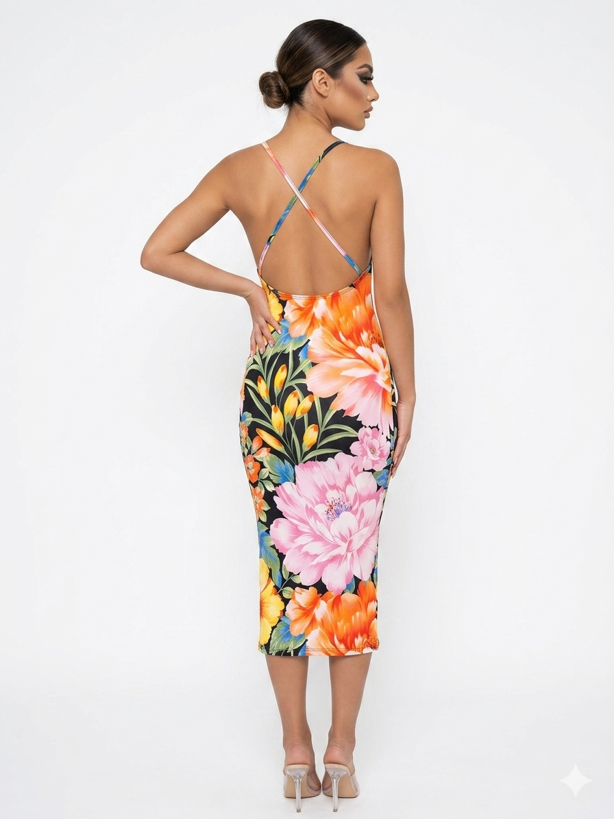 Flower Bomb Midi Dress