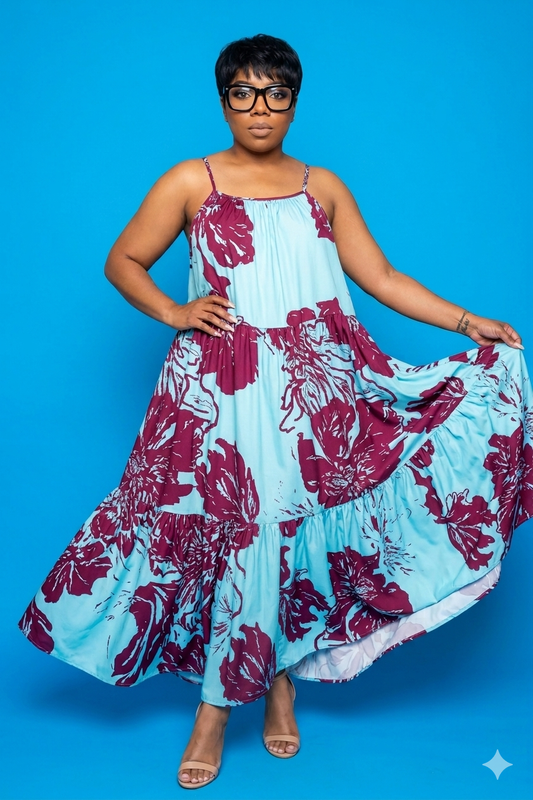 Great Expectations Strap Flare Maxi Dress